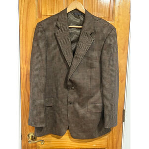 Gieves & Hawkes Claridge Blazer Brown Glen Plaid Prince of Wales Sport Coat 40R